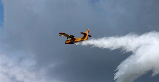 Σε εξέλιξη φωτιά σε δασική έκταση στην Κύμη -Στην περιοχή πνέουν ισχυροί άνεμοι (βίντεο)